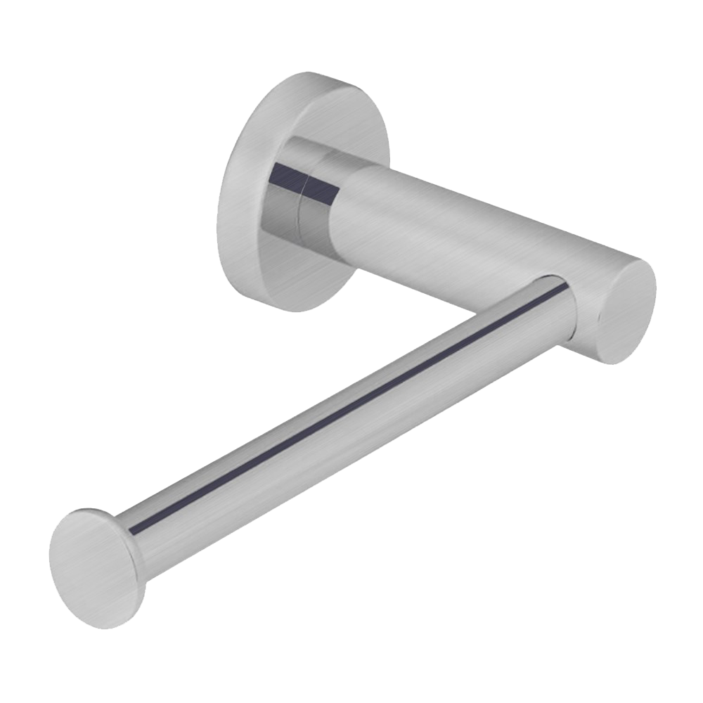 Round Toilet Roll Holder – Brushed Nickel / Chrome
