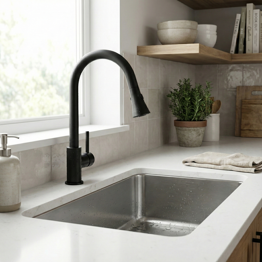 Matte Black Pull-Down Kitchen Mixer Tap