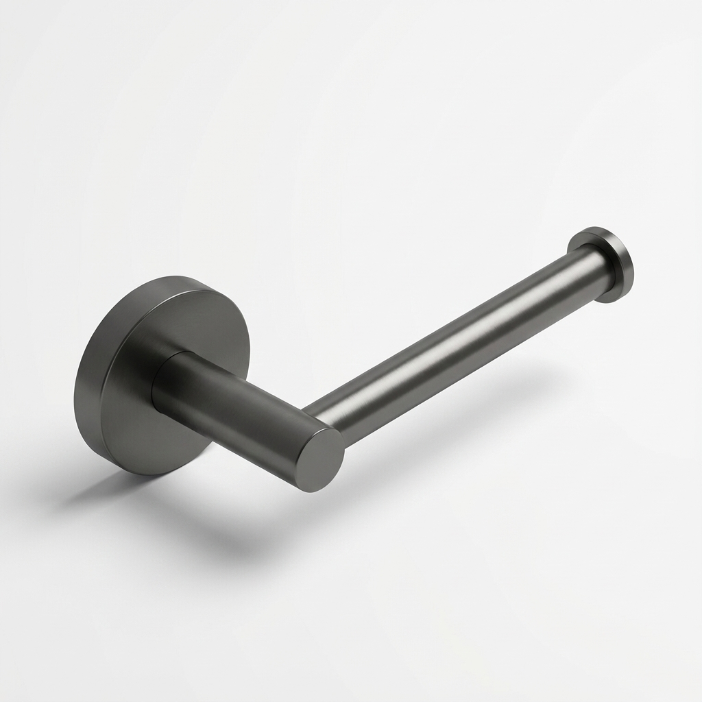 Round Toilet Roll Holder – Brushed Nickel / Chrome